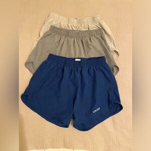 LIXADA Set of Three Athletic Shorts in Blue, Gray, and Cream. Size M